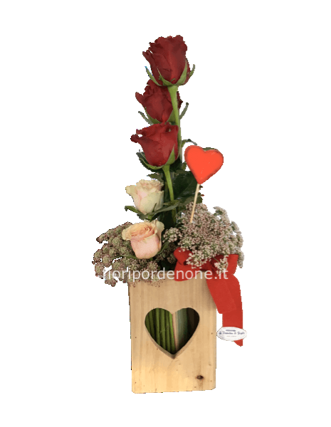 Vaso cuore fiori recisi