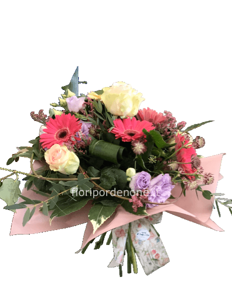 Bouquet Con gerbere e fiori in sfumature